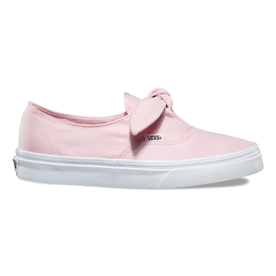 Vans Bayan Spor Ayakkabı Canvas Authentic Knotted Pembe/Beyaz | 44003-164